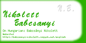 nikolett babcsanyi business card